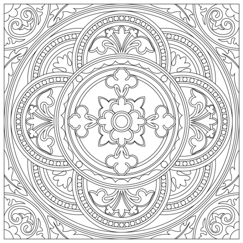 Middle Ages Pattern  Coloring Page